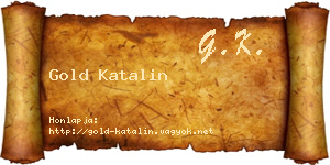 Gold Katalin névjegykártya