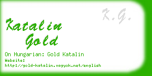 katalin gold business card